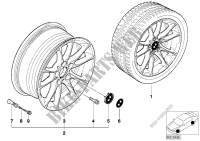 BMW light alloy wheel, radial spoke 50 for BMW 325i 2000