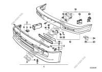 Front spoiler M technic for BMW 318i 1990