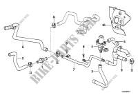 Independent heating water valves for BMW 840i 1993