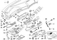 Mounting parts, instrument panel for BMW 520i 2000