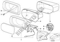 Outside mirror for BMW 523i 1995