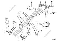 Rear safety belt mounting parts for BMW 318is 1989