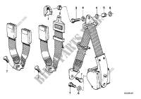 Rear safety belt mounting parts for BMW 745i 1983