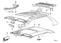 Roof trim headlining moulded/handle for BMW 325i 1985