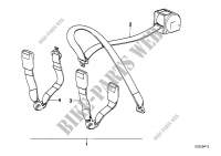 Safety belt rear for BMW 318is 1989