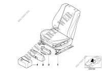Seat, front, complete seat for BMW 728i 1997