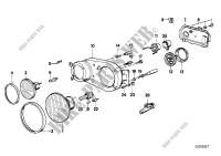 Single components for headlight for BMW 728iS 1981