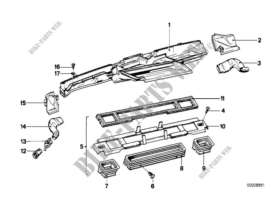 Air channel for BMW 745i 1985