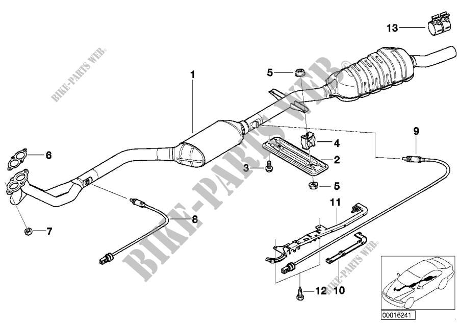 Catalytic converter/front silencer for BMW 318Ci 1999
