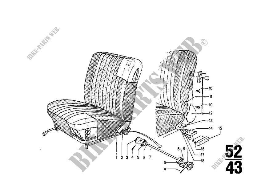 Fitting f reclining front seat for BMW 1502 1974