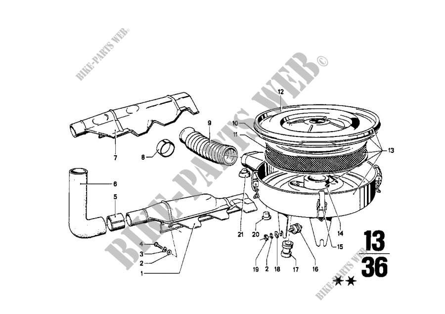 Intake silencer / Filter cartridge for BMW 1602 1973