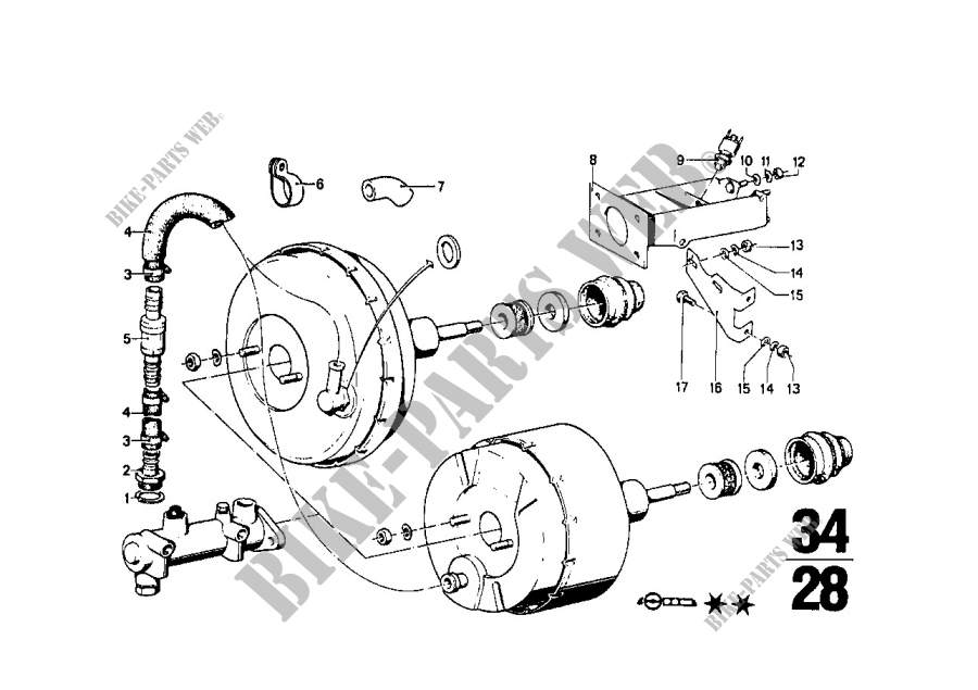 Power brake unit depression for BMW 1600ti 1967