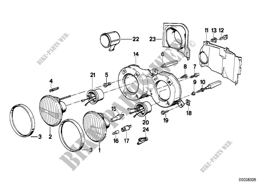 Single parts f conventional headlight for BMW 318i 1985