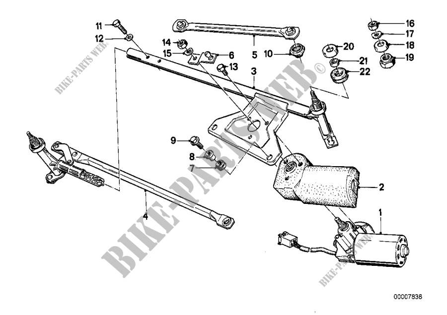 Single wiper parts for BMW 735i 1982