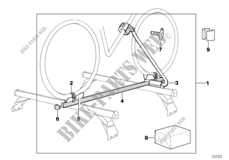 Touring bicycle holder for BMW 316i 1988