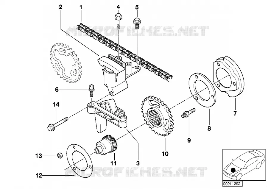 Valve train,timing chain,upper / intake for BMW 525i 2000 - BMW