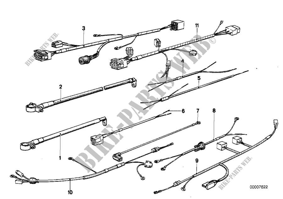 Various additional wiring sets for BMW 745i 1985