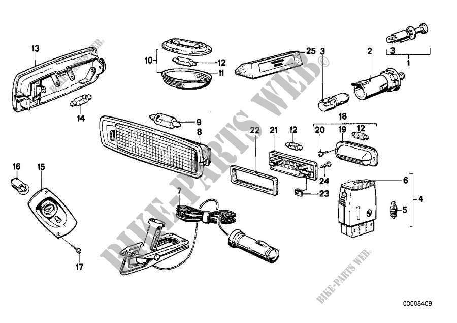 Various lamps for BMW 518 1974