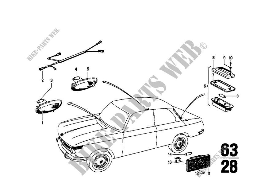 Various lamps for BMW 1600 1966