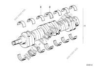 Crankshaft with bearing shells for BMW 728iS 1982