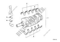 Crankshaft with bearing shells for BMW 318is 1992