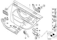 Door trim panel, leather, rear for BMW 520i 2000