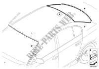 Glazing, mounting parts for BMW 520i 2002