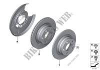Rear wheel brake / brake disc for BMW 316i 2001