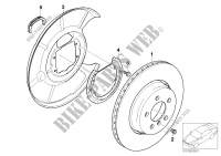 Rear wheel brake / brake disc for BMW 530d 2002