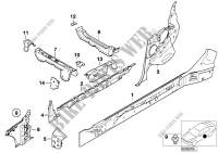 Single components for body side frame for BMW 325Ci 2000