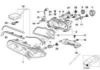 Single components for headlight for BMW 540i 1997