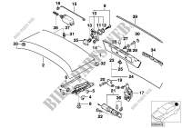 Single components for trunk lid for BMW 728i 1995