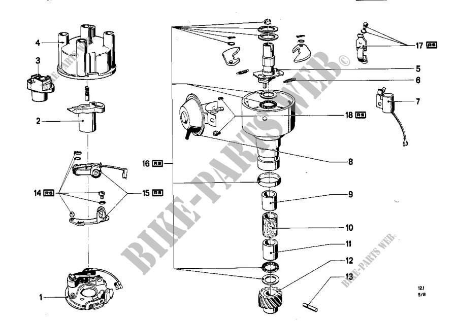 Distributor single parts for BMW 2002tii 1973