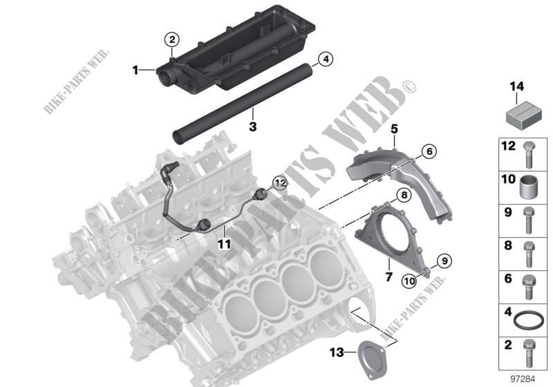 Engine block mounting parts for BMW 545i 2002