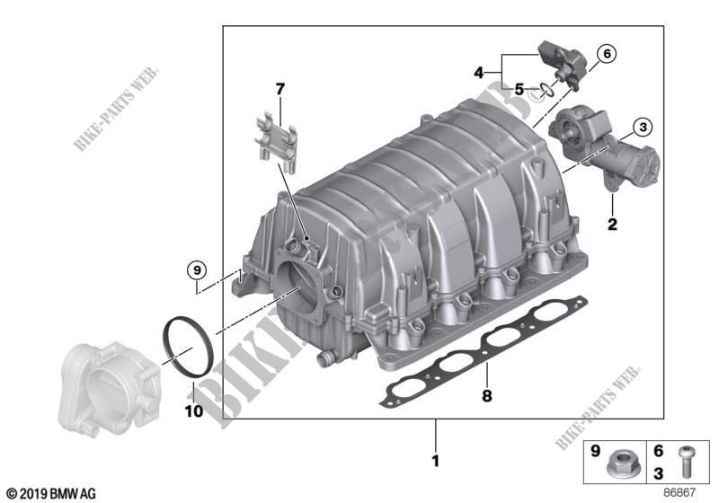 Intake manifold system for BMW 545i 2002