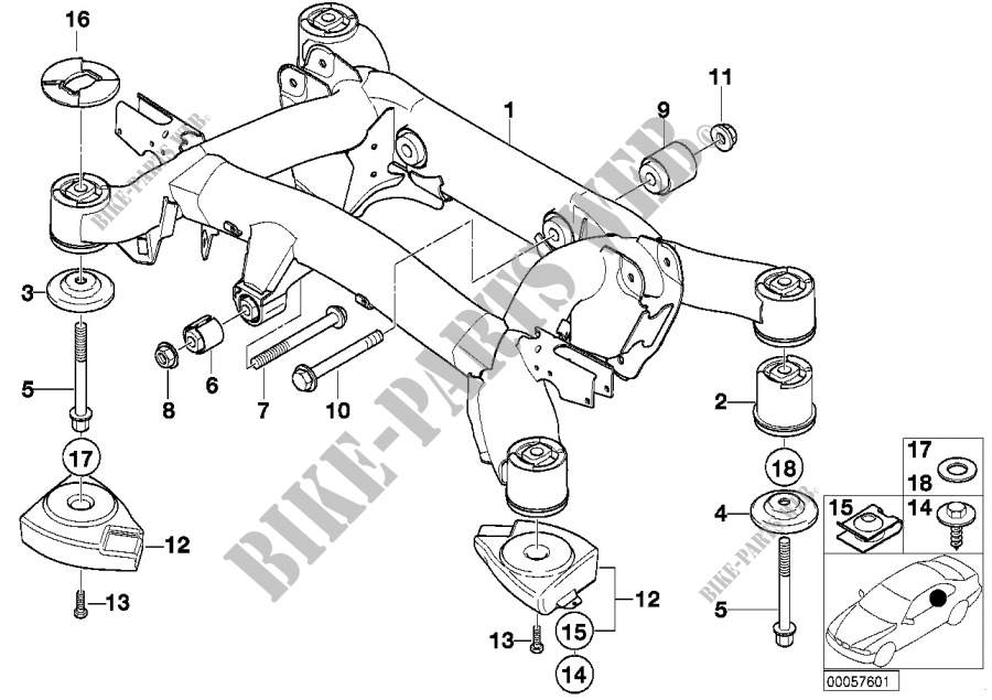 Rear axle carrier for BMW 525tds 1995