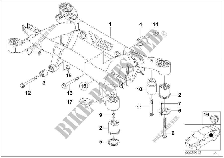 Rear axle carrier for BMW 735i 1994