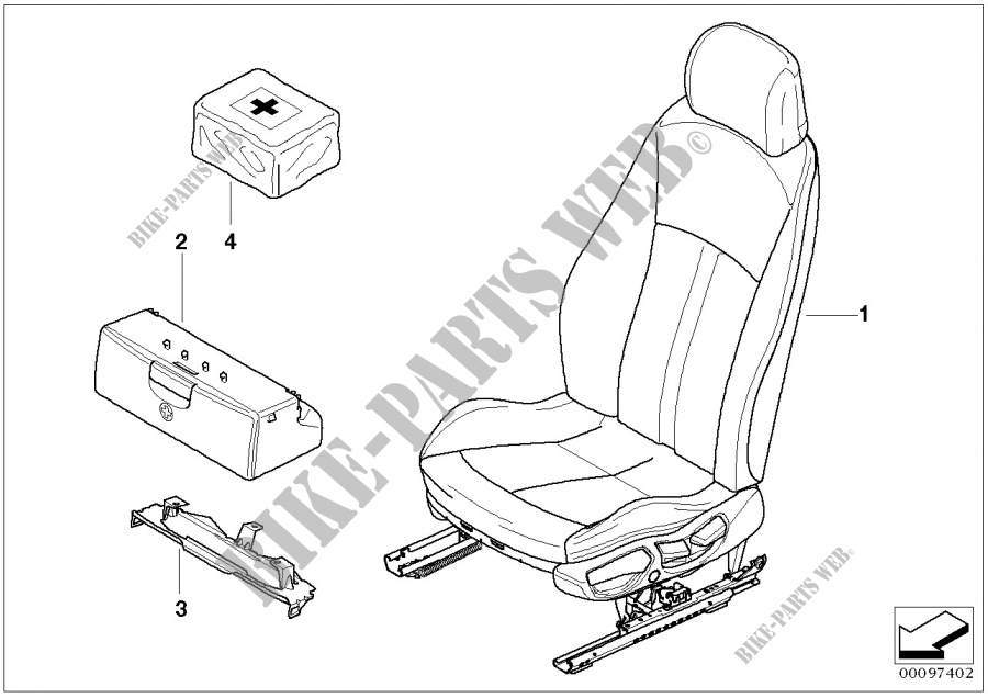 Seat, front, complete seat for BMW Z4 2.5i 2002