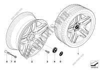 BMW alloy wheel, double spoke 129 for BMW 545i 2002