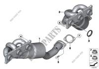 Exhaust manifold with catalyst for BMW 525i 2004