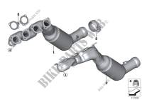 Exhaust manifold with catalyst for BMW X5 4.8i 2006