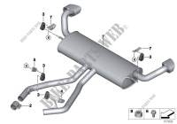 Exhaust system, rear for BMW X5 4.8i 2006