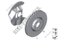 Front wheel brake disc perforated for BMW M5 2003