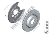 Rear wheel brake disc, perforated for BMW M3 CSL 2002