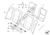 Seat, rear, cushion, & cover, basic seat for BMW 520d 2005