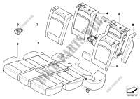 Seat, rear, cushion, & cover, basic seat for BMW X5 4.8i 2006