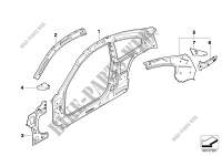 Single components for body side frame for BMW 635d 2006