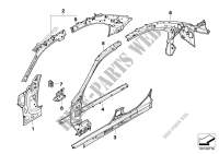 Single components for body side frame for BMW 530i 2001