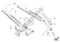 Single components for wiper arm for BMW 545i 2002