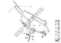 Single wiper parts for BMW X5 3.0si 2006